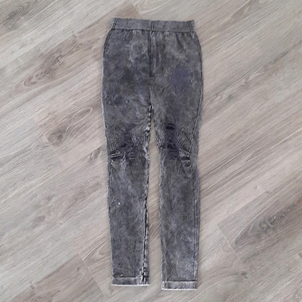 Nikibiki "vintage destroyed leggings" - one size.  Dark gray.